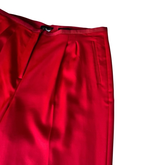 J.Crew Wool Tuxedo Wide-Leg Pleated Limited Edition Pants in Red Color Size 14 - Picture 9 of 16